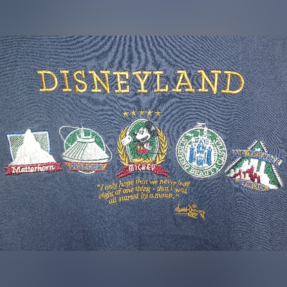 Vintage 2000s 'Mickey Inc' Disneyland Embroided T-Shirt (Navy Blue) Size: Medium - Picture 1 of 3